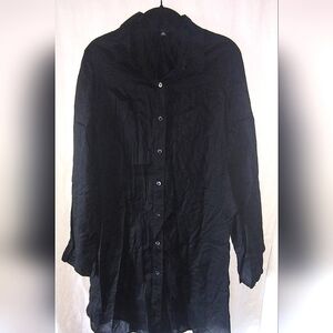 Land's End Long Sleeve Button Front Shirt Dress Size M